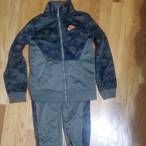 Nike Camouflage Tracksuit with Bright Orange Logo